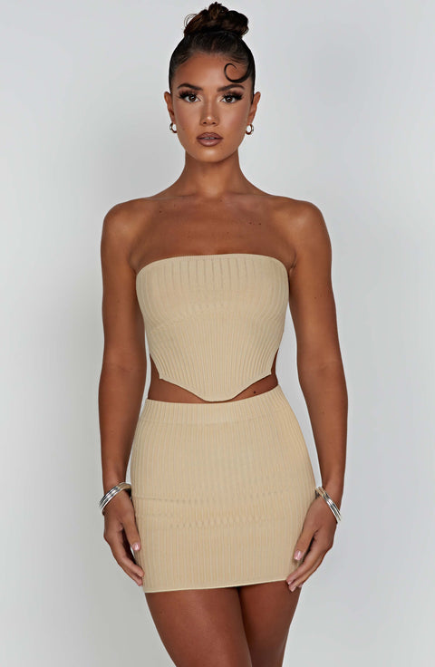 Jaz Mini Skirt - Beige